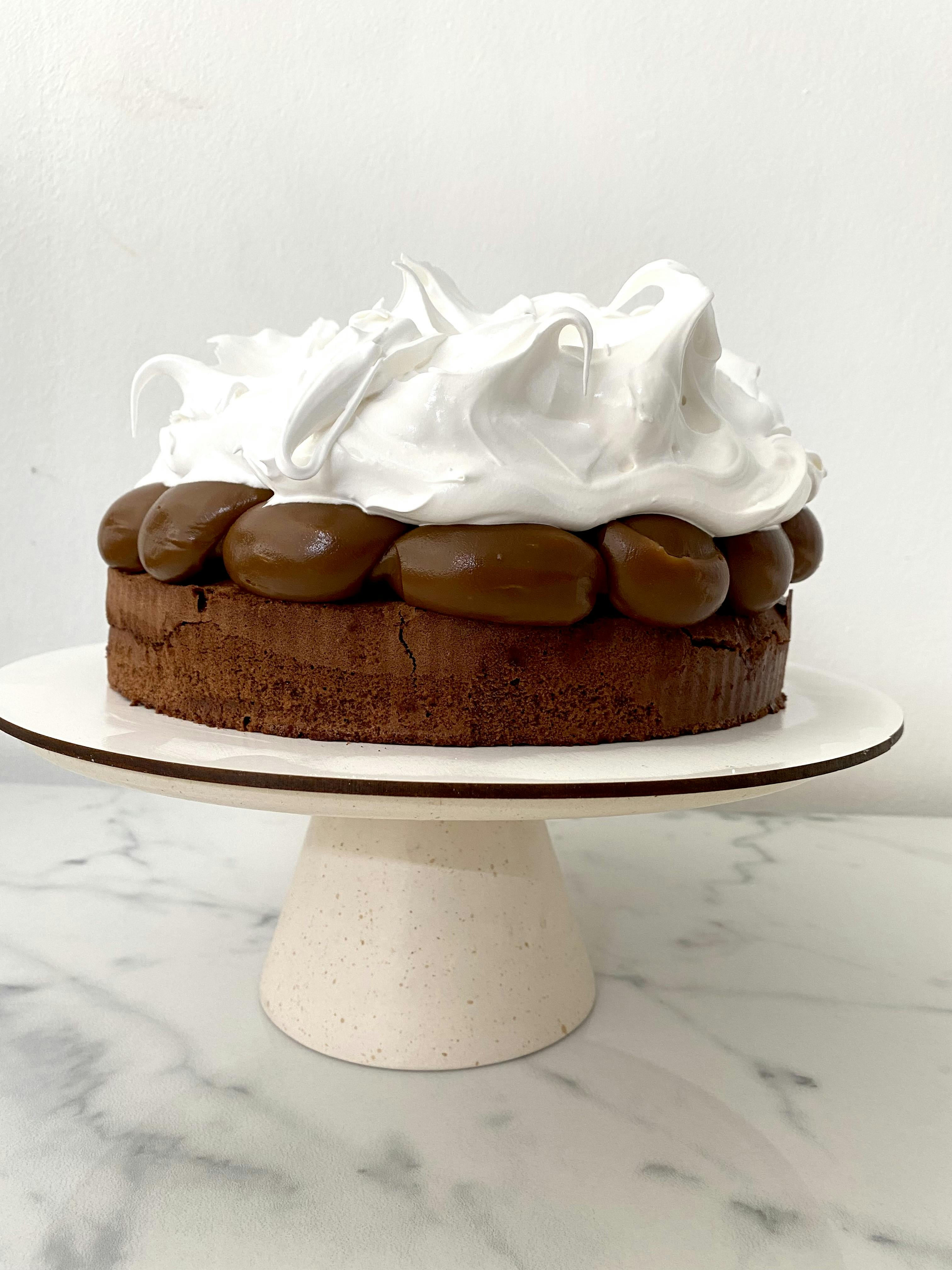 Torta Brownie con merengue italiano 